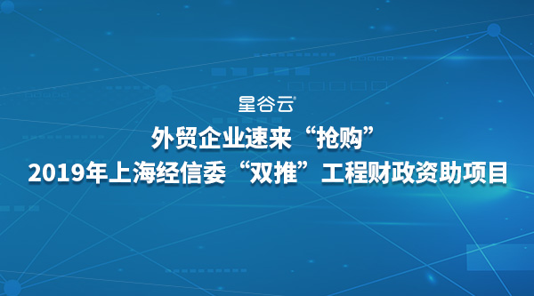 外貿(mào)企業(yè)速來“搶購”2019年經(jīng)信委“雙推”工程財(cái)政資助項(xiàng)目！